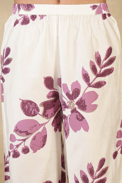 Wine Chanderi Cotton Kurta Set