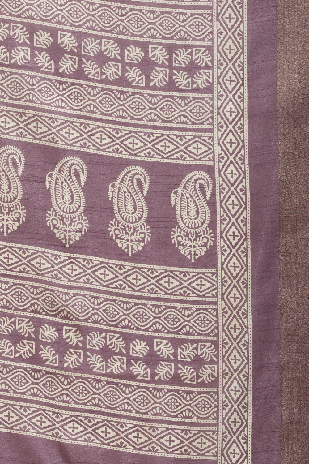 Purple Color Cotton Silk Boota Printed And Zari Woven Saree