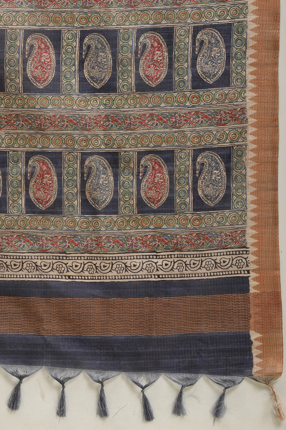 Navy Cotton Silk Floral Boota Printed Saree