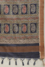 Navy Cotton Silk Floral Boota Printed Saree