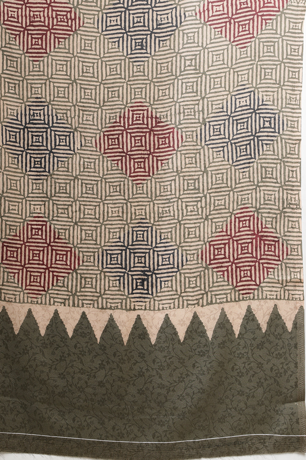 Sage Green Jacquard Silk Printed Saree