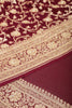 Wine Color Pure Khaddi Georgette Banarasi Saree