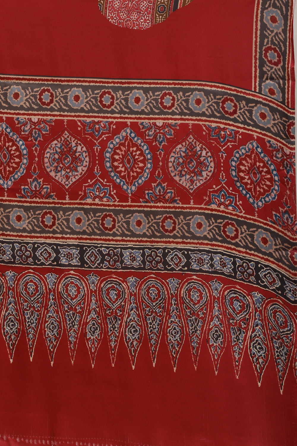 Maroon Crepe Printed Saree