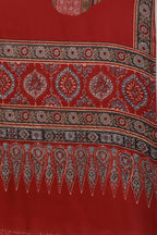 Maroon Crepe Printed Saree