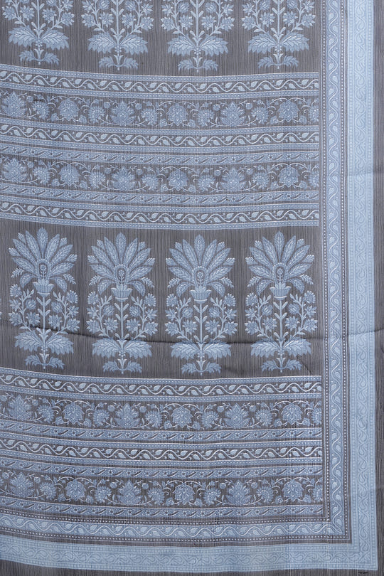 Navy Georgette Printed Saree