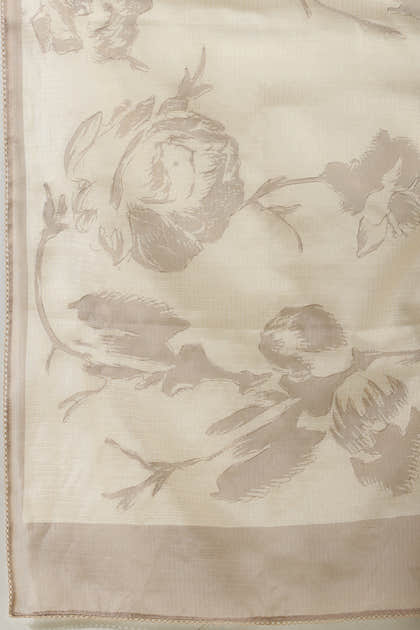 Beige Floral Zari Taar Embroidered Kota Cotton Saree