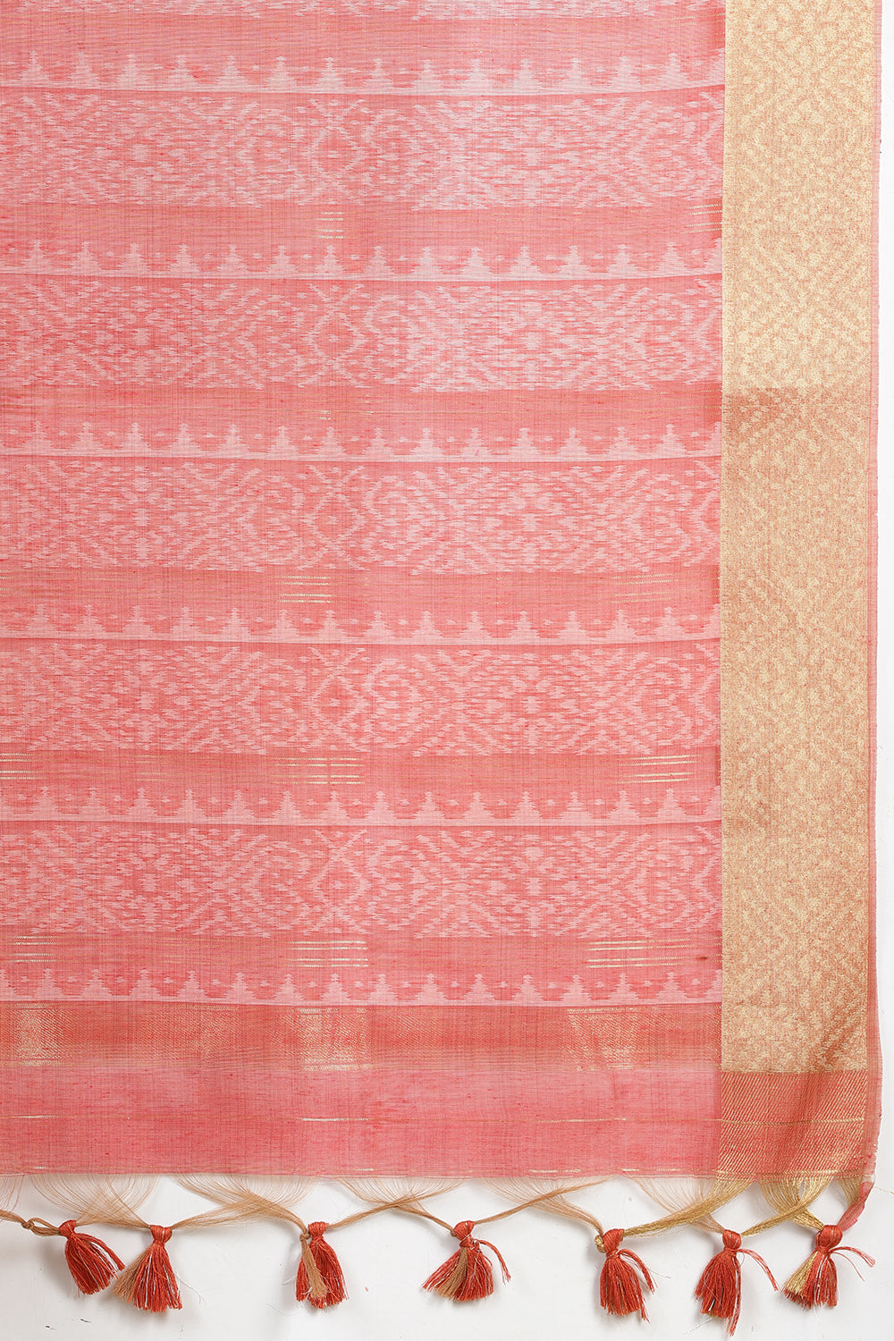 Beige Cotton Woven Saree