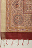 Maroon Color Cotton Silk Madhubani Print Saree