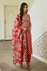 Fuchsia Pink Color Chanderi Printed Suit