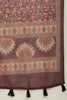 Wine Floral Printed Cotton Silk Saree
