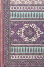 Purple Ajrakh Block Printed Cotton Saree