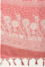 Maroon Kota Cotton Floral Jaal Printed Saree
