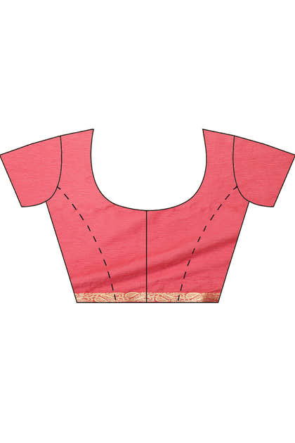 Pink Chiffon Zari Border Saree