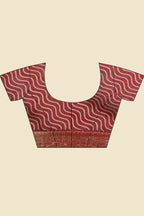 Maroon Cotton Meenkari Printed Saree