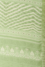 Olive Green Color Chiffon Leheriya Printed Saree