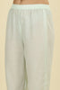Mint Blue  Cotton Hacoba Style Neck-Embroidered Kurta Set