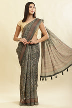 Sage Green Cotton Silk Printed Saree