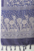 Indigo Kota Cotton Floral Jaal Printed Saree