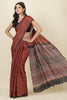 Maroon Jacquard Silk Bandhani Printed Saree