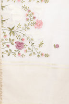 Mauve Kota Cotton Floral Resham Embroidered And Zari Woven Saree