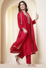 Rani Chinone Silk Neck-Embroidered Suit Set