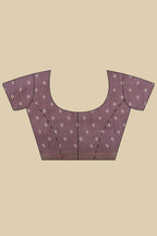 Purple Color Cotton Silk Boota Printed And Zari Woven Saree
