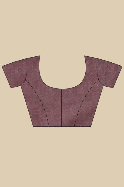 Dusky Purple Cotton Silk Printed Saree