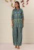 Blue & Green Color Muslin Printed Co-Ord Set