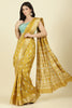 Mustard Cotton Silk Printed And Zari Woven Saree