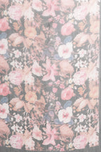 Black Floral Printed Chiffon Saree