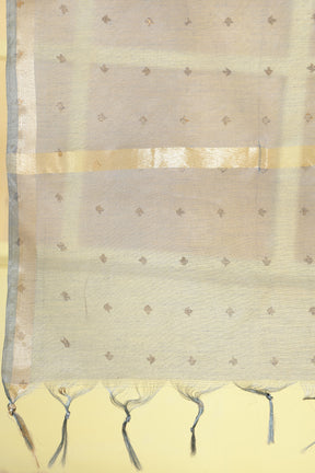 Mustard Chanderi Cotton Resham Embroidered Suit