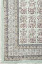 Mint Green Cotton Floral Printed And Neck-EmborideredUnstitched Suit Material