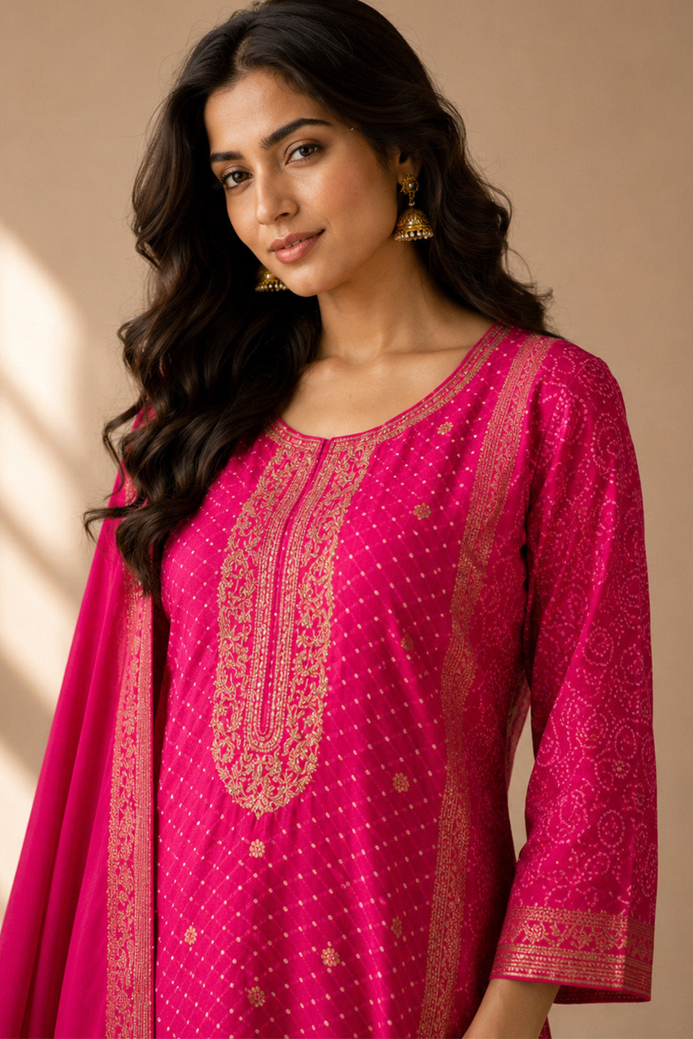 Rani Zari Woven And Printed Silk Suit Set