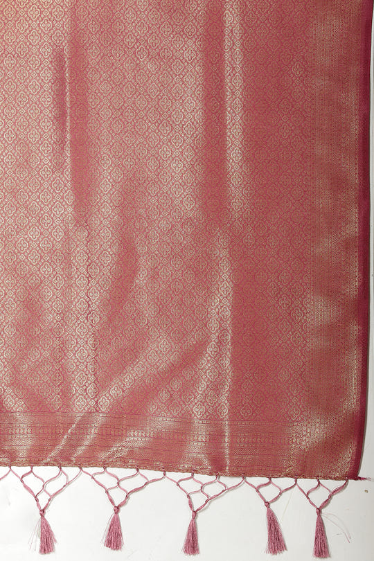 Muted Pink Color Zari Woven South Silk Saree