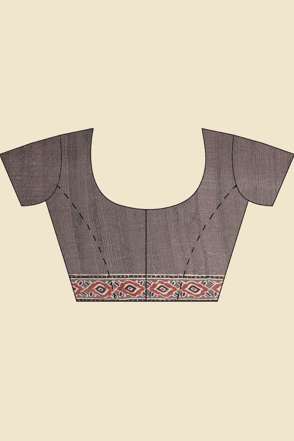 Brown Crepe Printed Saree