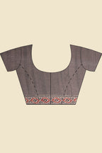 Brown Crepe Printed Saree