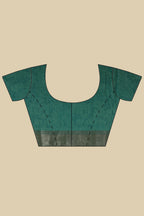 Sea Green & Beige Cotton Silk Floral Boota Printed Saree