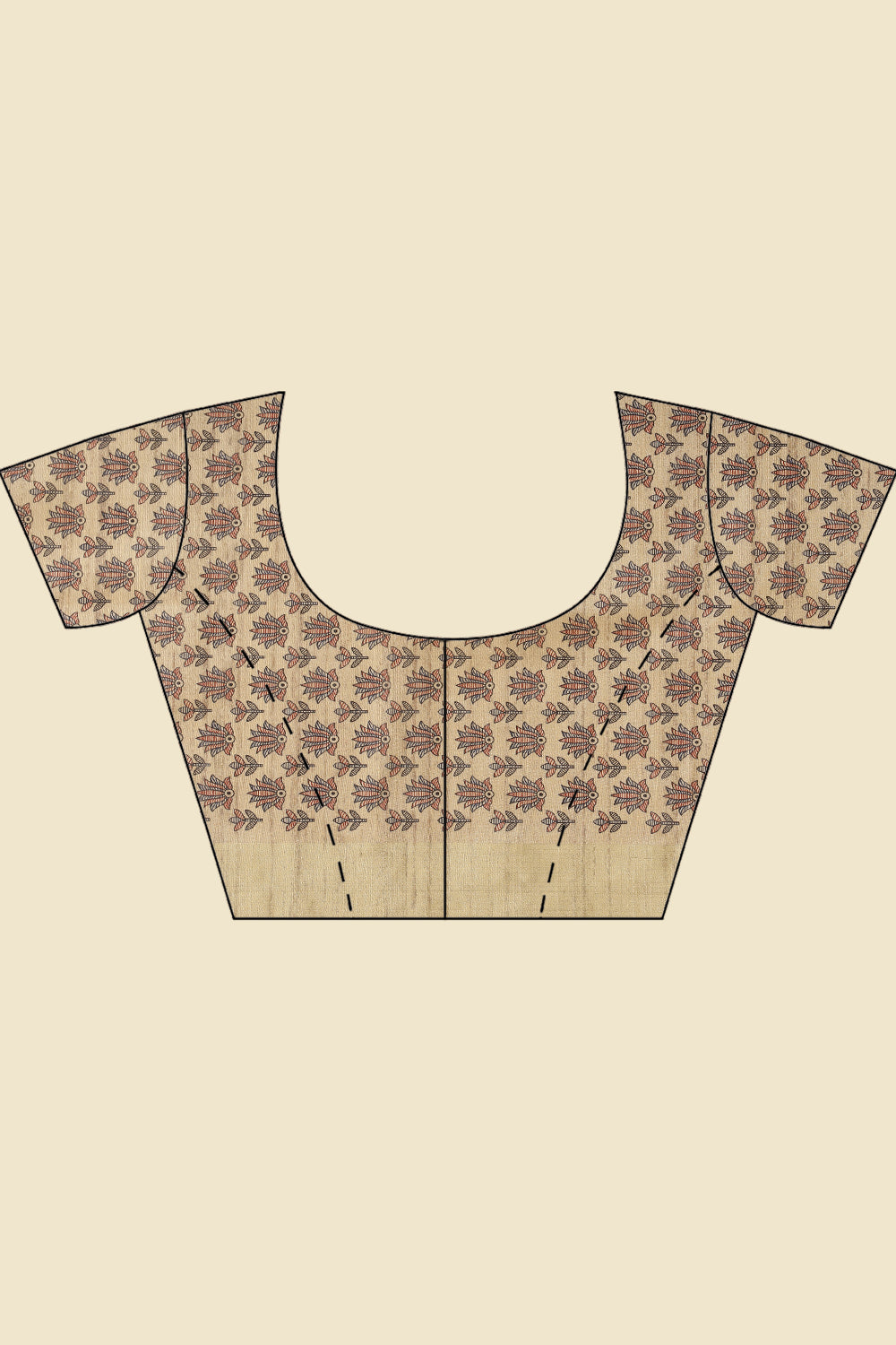 Brown Color Cotton Silk Madhubani Print Saree