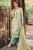 Sea Green Color Cotton Printed Unstitched Suit Material