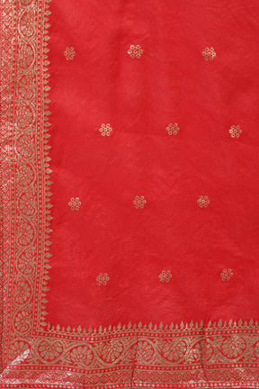 Red Silk Embroidered Suit Set