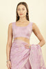 Lavender Cotton Floral Resham Embroidered Saree