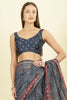 Navy Bandhani Printed Cotton Saree