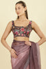 Ombre Dusty Rose Organza Saree With Mirror Work