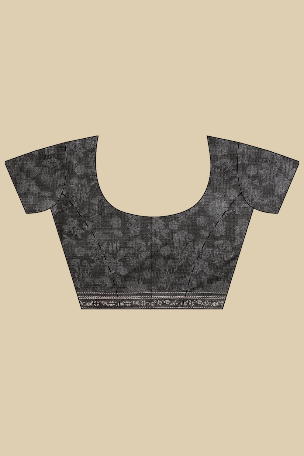 Black Kota Cotton Floral Jaal Printed Saree