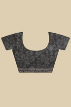Black Kota Cotton Floral Jaal Printed Saree