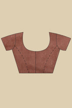 Brown Cotton Silk Printed Saree