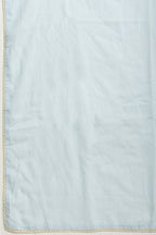 Light Blue Cotton Resham Floral Embroidered Anarkali Suit Set