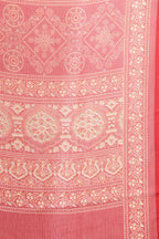 Red Georgette Bandhani Printed Saree