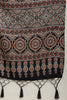 Navy Cotton Silk Ajrakh Block Printed Saree