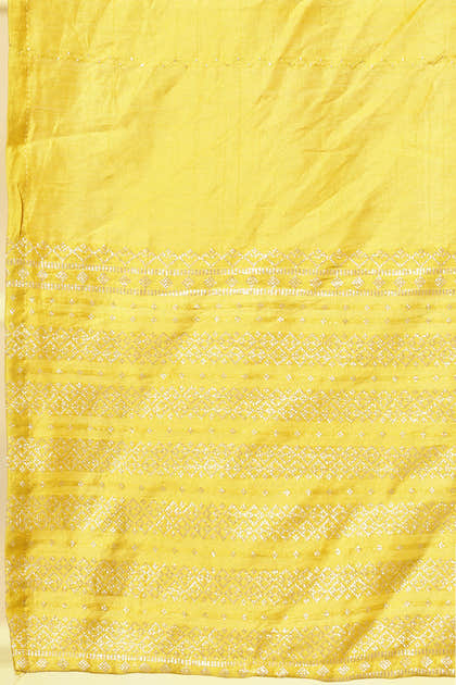 Mustard Silk Cut-Dana And Pearl Embroidered Suits